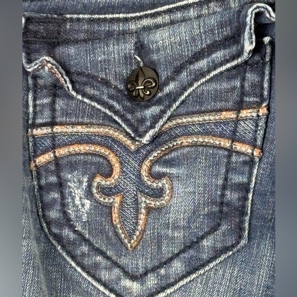 Rock Revival Jen Bootcut Women’s MidRise Blue Denim Jeans Size 28 Western Rodeo - Picture 8 of 13